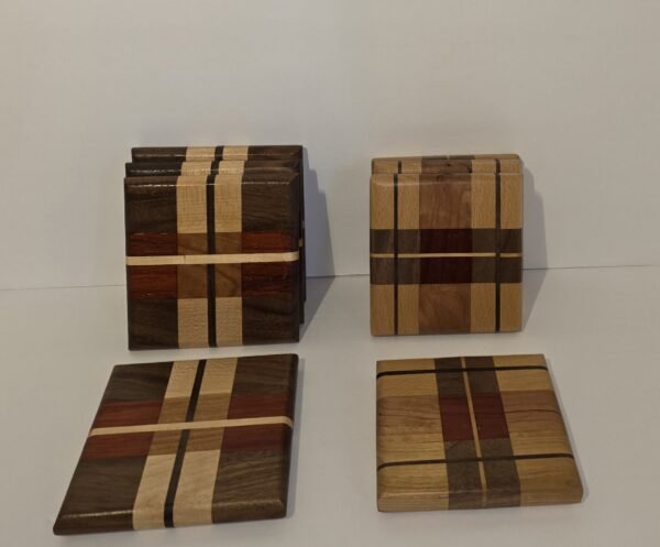 Plaid pattern coasters Set