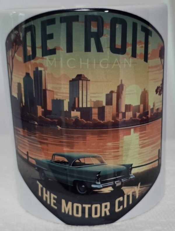 15 Oz Sublimated Coffee Cup - Detroit