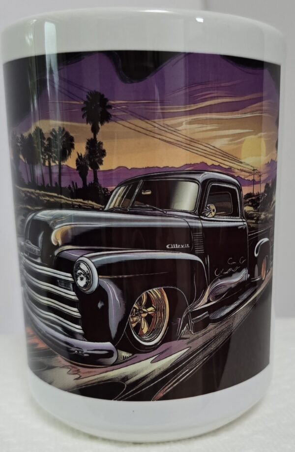 15 Oz Sublimated Coffee Cup - Black Truck