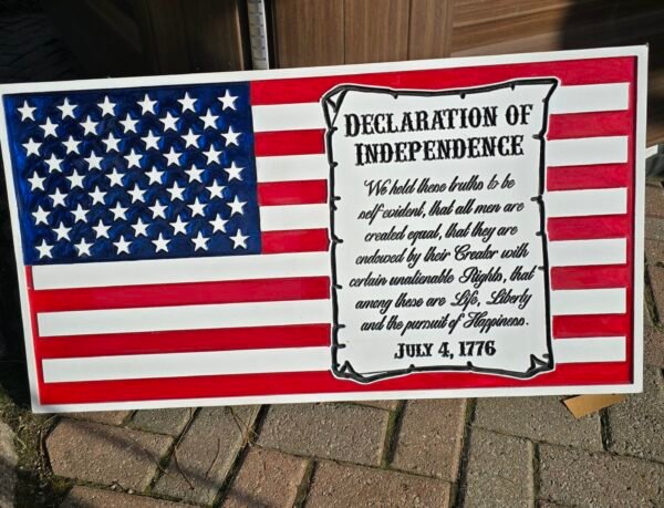 Declaration of Independence Flag - White Background