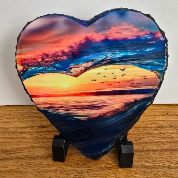 Sunset heart slate
